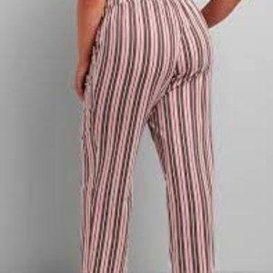 Lane Bryant PJ pnts Cacique red white stripe sleep pants 14/16 NEW NWT 1X Plus